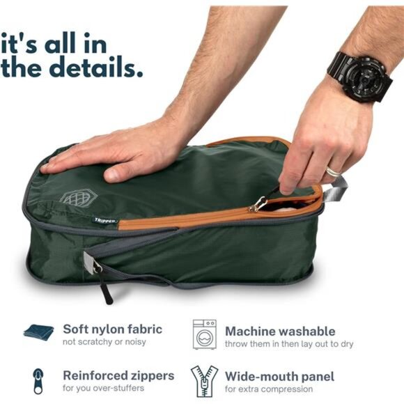 Compression Packing Cubes for Travel - Luggage and Backpack Organizer Packaging - Picture 4 of 7